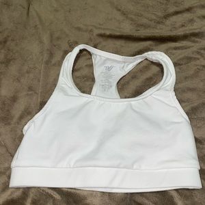 White varsity cheer sports bra, never worn